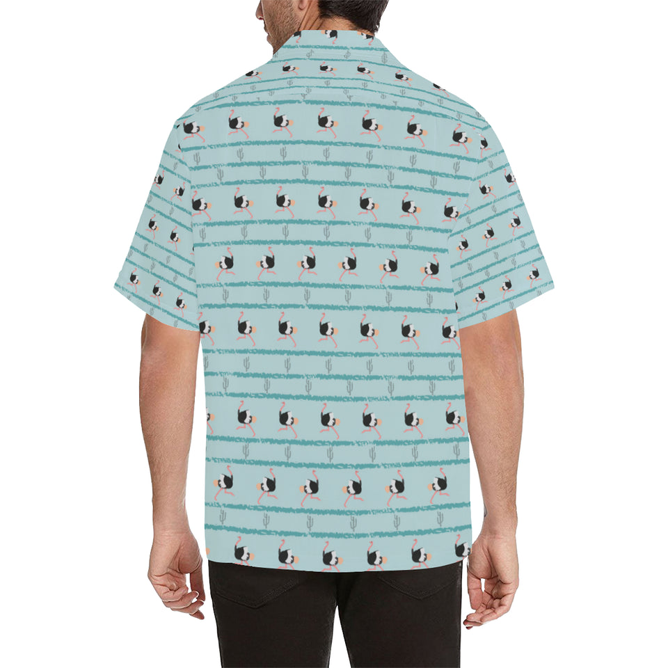 Ostrich Pattern Print Design 04 Men's All Over Print Hawaiian Shirt (Model T58)