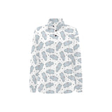 Hippopotamus Pattern Print Design 01 Women's Long Sleeve Polo Shirt