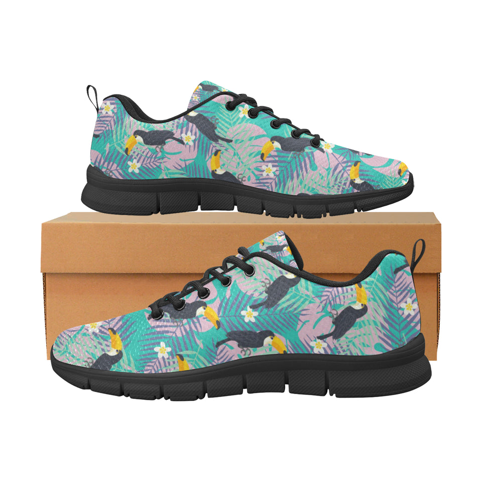 Toucan Pattern Background Men's Sneakers Black