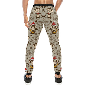 Monkey Christmas Pattern Unisex Casual Sweatpants