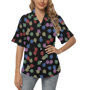 Darts Pattern Print Design 03 Women's All Over Print Hawaiian Shirt