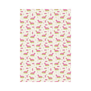 Pink Dachshund Pattern House Flag Garden Flag