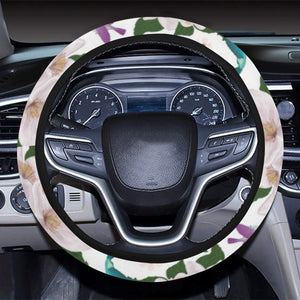 Hummingbird Pattern Print Design 01 Car Steering Wheel Cover
