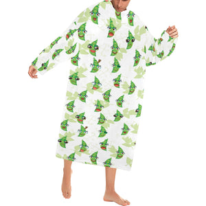 Green Peas Pattern Print Design 04 Blanket Robe with Sleeves