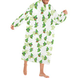 Green Peas Pattern Print Design 04 Blanket Robe with Sleeves