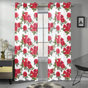 Rose Pattern Print Design 05 Gauze Curtain