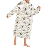 Golden Retriever Pattern Print Design 02 Blanket Robe with Sleeves