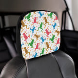 Colorful Frog Pattern Car Headrest Cover