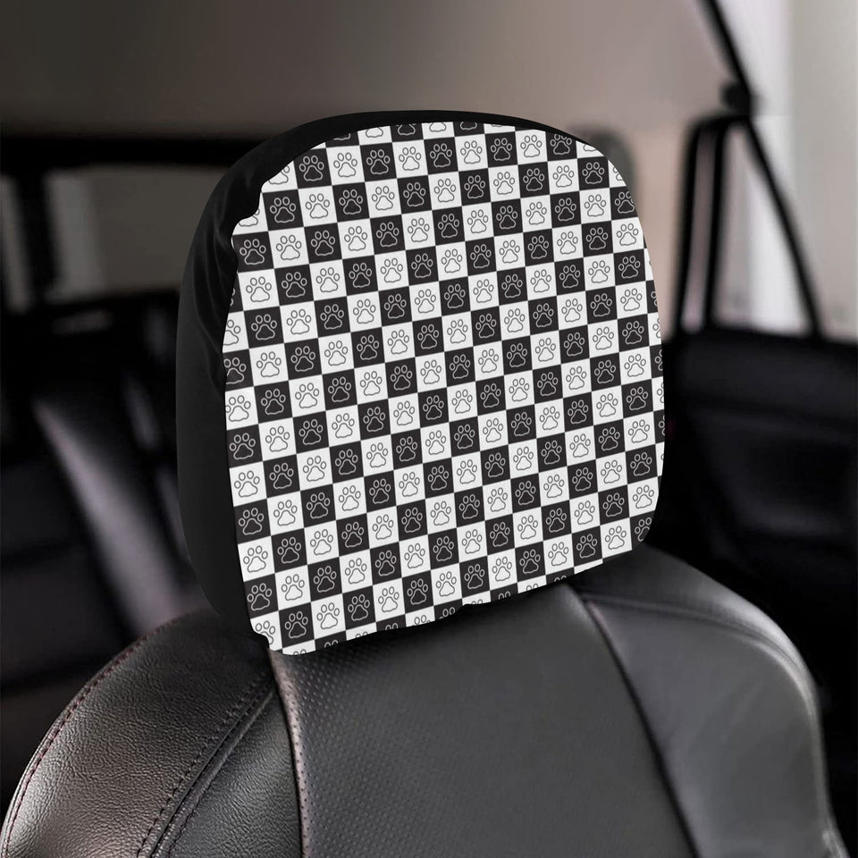 Dog Paws Pattern Print Design 05 Car Headrest Cover