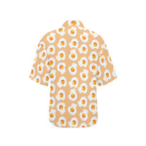 Fried Eggs Pattern Print Design 01 Women's All Over Print Hawaiian Shirt