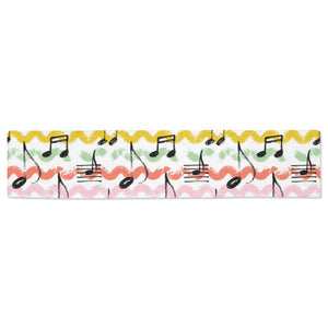 Music Notes Pattern Print Design 01 Table Runner