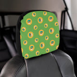 Bonsai Pattern Green Background Car Headrest Cover