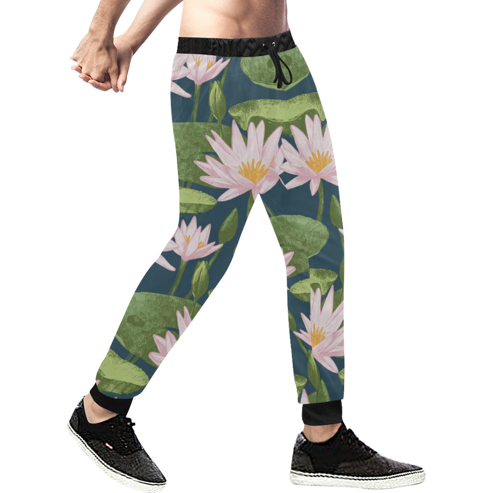 Lotus Waterlily Pattern background Unisex Casual Sweatpants