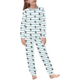 Ninja Pattern Stripe Background Kids' Boys' Girls' All Over Print Pajama Set