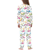 Bicycle Pattern Print Design 02 Kids' Boys' Girls' All Over Print Pajama Set