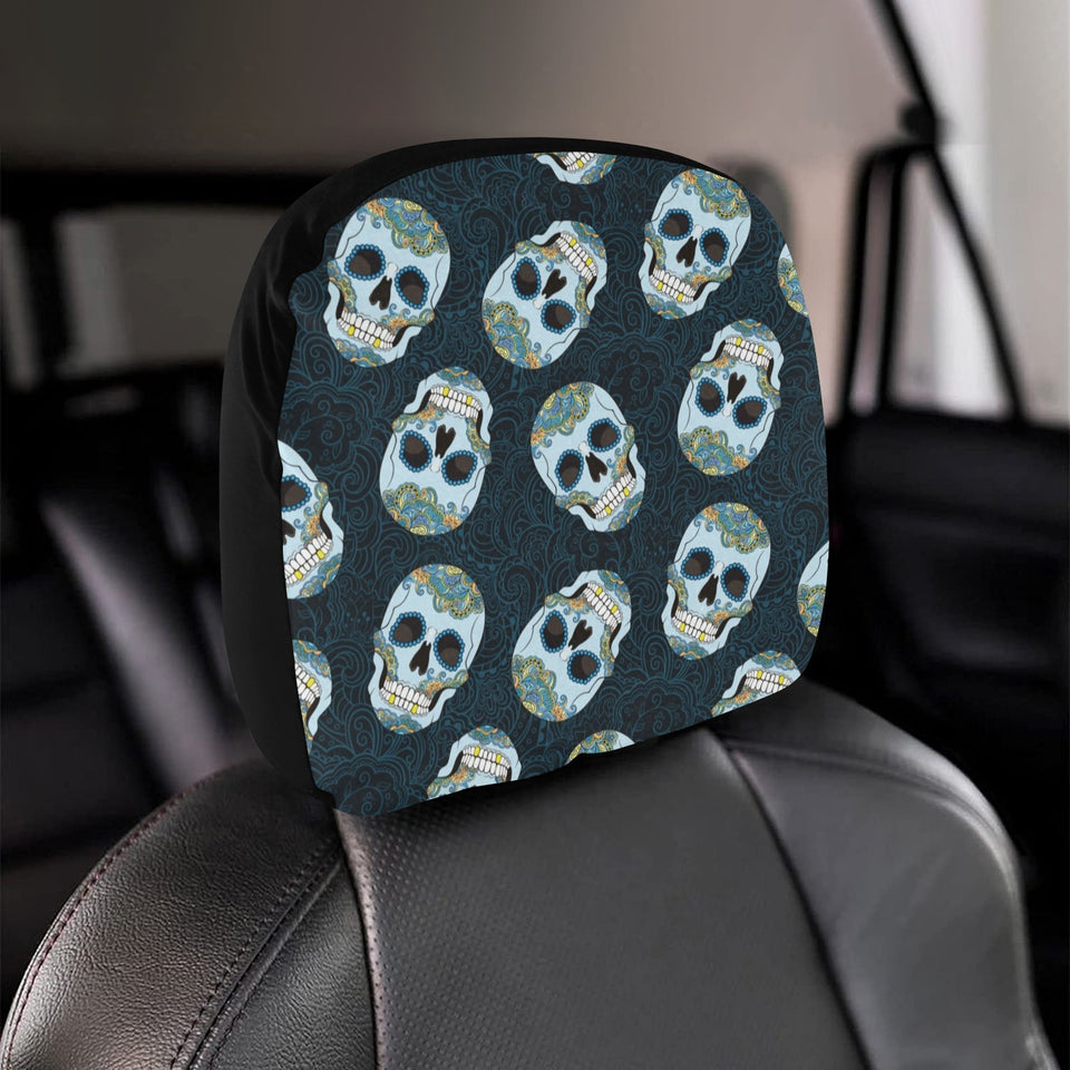 Suger Skull Pattern Car Headrest Cover