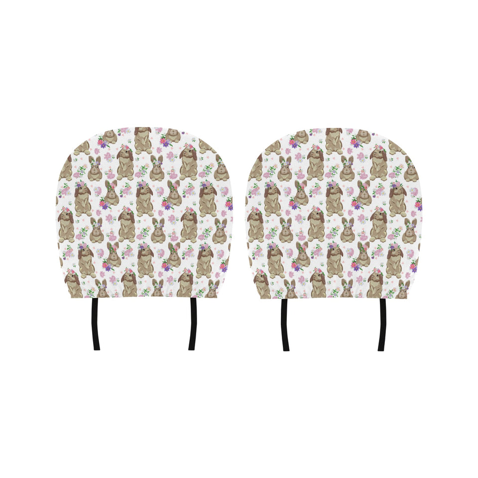 Rabbit Pattern Car Headrest Cover