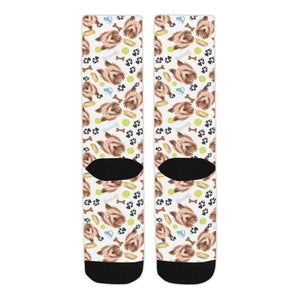 Yorkshire Terrier Pattern Print Design 05 Crew Socks