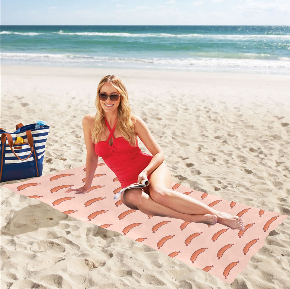 Sausage Pattern Print Design 01 Beach Towel