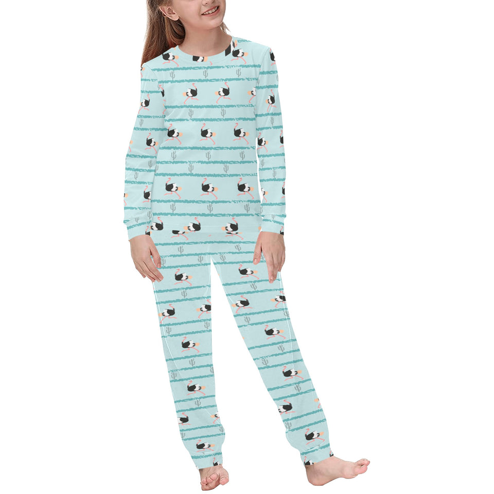 Ostrich Pattern Print Design 04 Kids' Boys' Girls' All Over Print Pajama Set