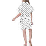 Engine Piston Random Pattern Print Design 04 Kids' Boys' Girls' V-Neck Short Pajama Set