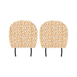 Fried Eggs Pattern Print Design 01 Car Headrest Cover