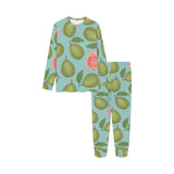 Guava Pattern Green Background Kids' Boys' Girls' All Over Print Pajama Set