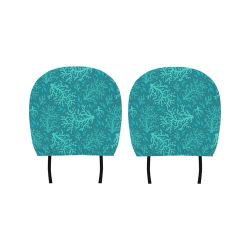 Coral Reef Pattern Print Design 01 Car Headrest Cover