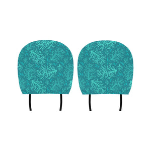 Coral Reef Pattern Print Design 01 Car Headrest Cover