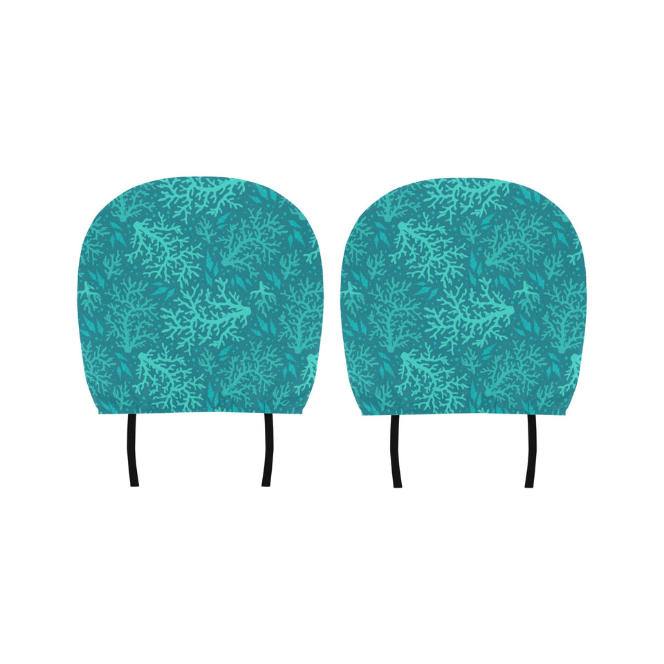 Coral Reef Pattern Print Design 01 Car Headrest Cover