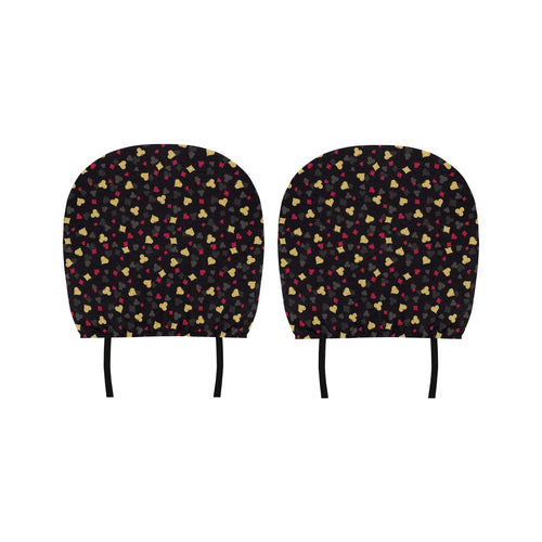 Casino Cards Suits Pattern Print Design 01 Car Headrest Cover