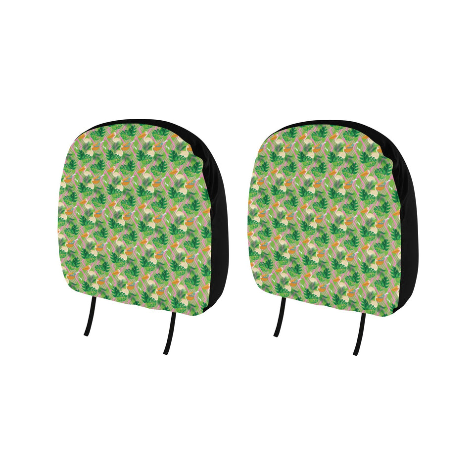 Pelican Pattern Print Design 05 Car Headrest Cover