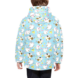 Guinea Pig Pattern Print Design 03 Kids' Boys' Girls' Padded Hooded Jacket