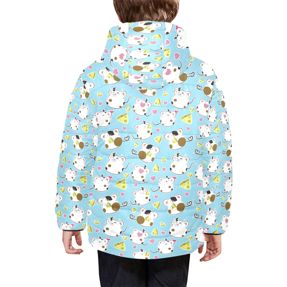 Guinea Pig Pattern Print Design 03 Kids' Boys' Girls' Padded Hooded Jacket