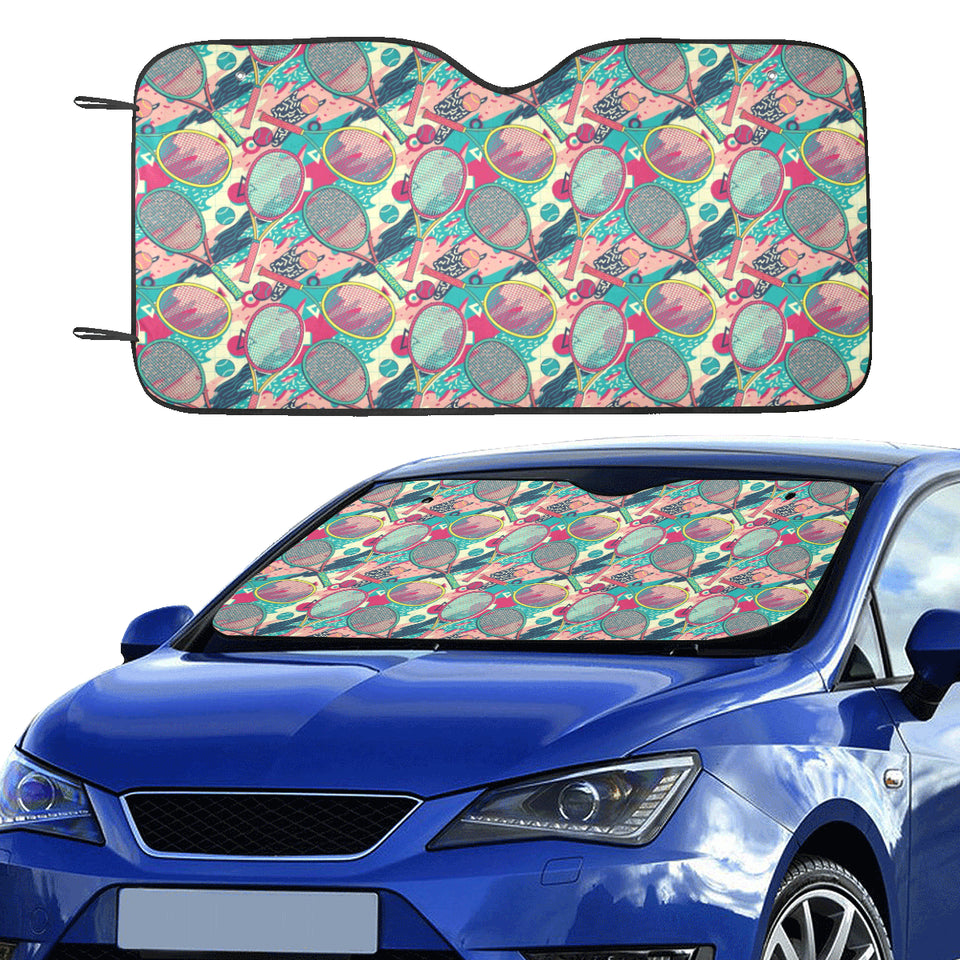 Tennis Pattern Print Design 01 Car Sun Shade