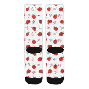 Ladybug Pattern Print Design 04 Crew Socks