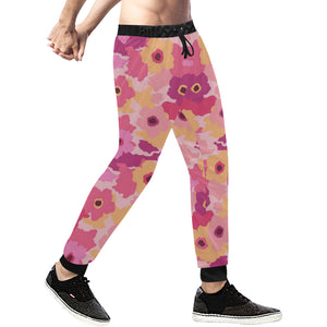 Pink Camo Camouflage Flower Pattern Unisex Casual Sweatpants