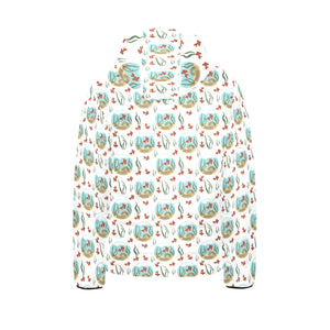 Goldfish Pattern Print Design 01 Kids' Boys' Girls' Padded Hooded Jacket