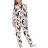 Penguin Pattern Background Kids' Boys' Girls' All Over Print Pajama Set