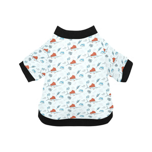 Swordfish Pattern Print Design 03 All Over Print Pet Dog Round Neck Fuzzy Shirt