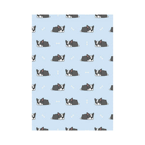 Sleep Boston Terrier Bone Pattern House Flag Garden Flag