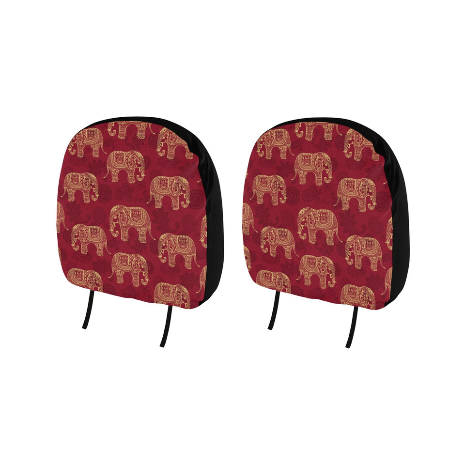 Elephant Tribal Pattern Car Headrest Cover