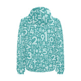 Math Pattern Print Design 05 Men's Padded Hooded Jacket(ModelH42)