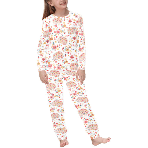 Hedgehog Pattern Print Design 03 Kids' Boys' Girls' All Over Print Pajama Set