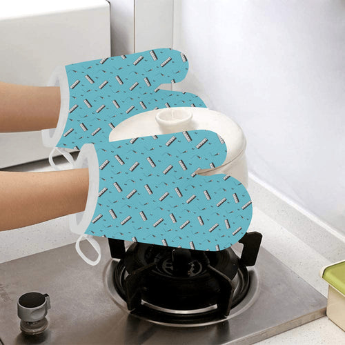 Piano Pattern Print Design 01 Heat Resistant Oven Mitts
