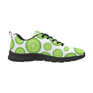 Sliced Cucumber Pattern Men's Sneakers Black