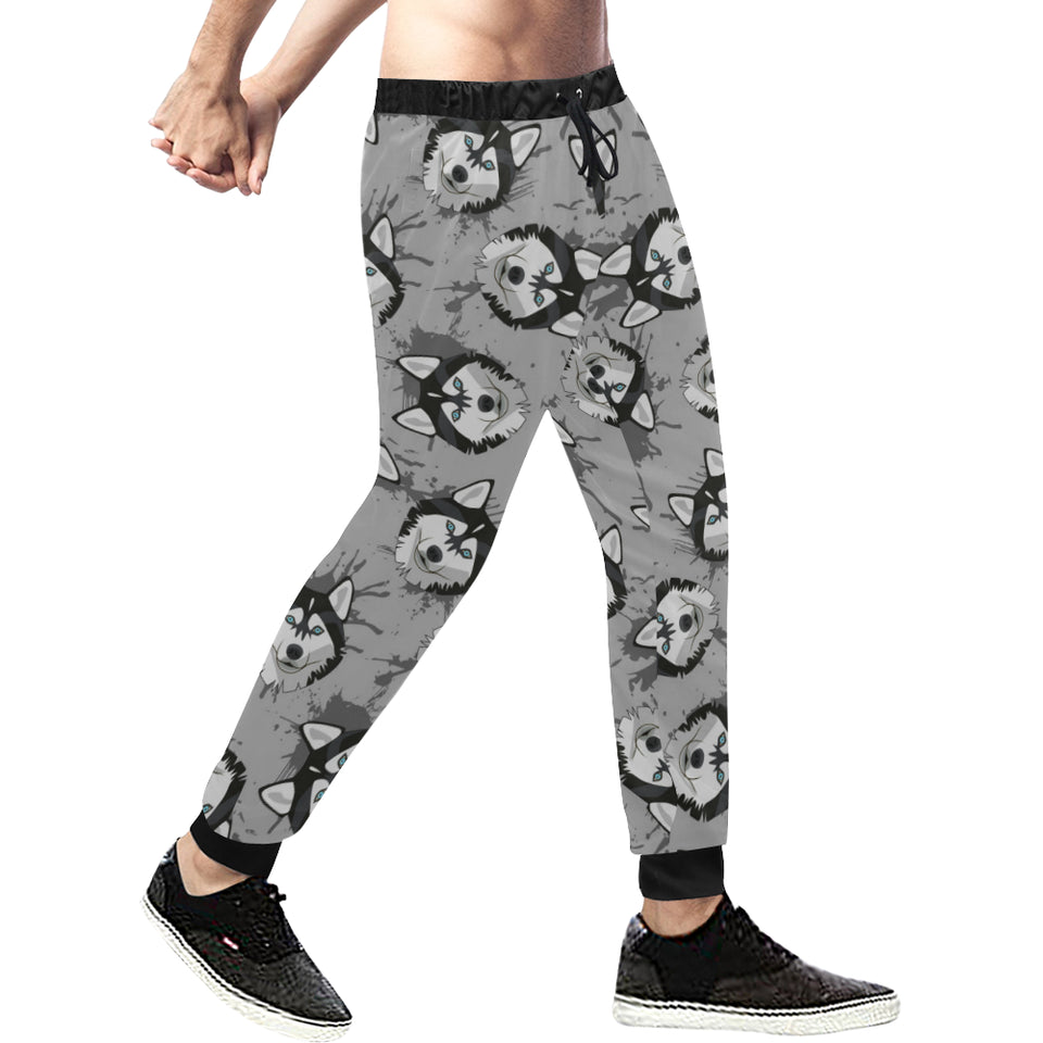 Siberian Husky Pattern Theme Unisex Casual Sweatpants