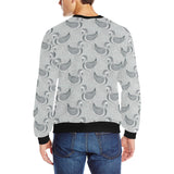 Swan Gray Pattern Men's Crew Neck Sweatshirt