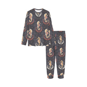 Seahorse Pattern Kids' Boys' Girls' All Over Print Pajama Set