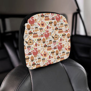 Hand Drawn Cake Pattern Car Headrest Cover